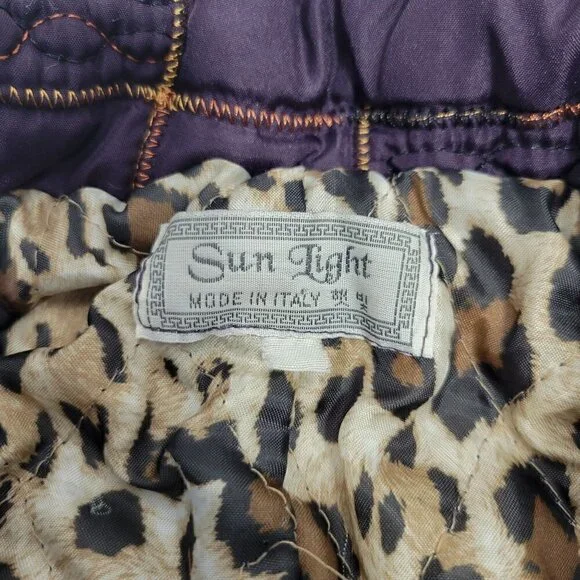 Sun Light Made in Italy Women's Quilted Gold/Purple Jacket Size Medium - Picture 8 of 10